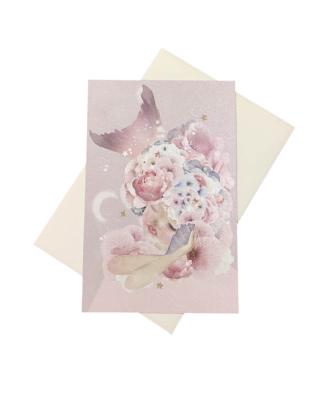 Προσκλητήριο Βάπτισης Γοργόνα φλοράλ (floral)