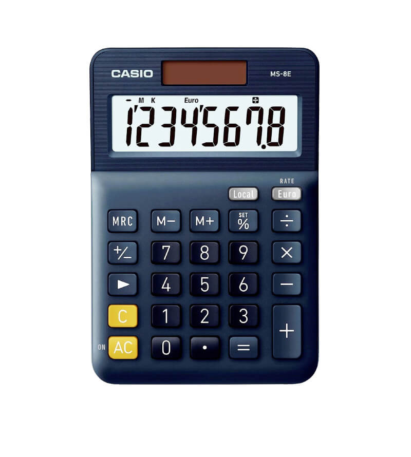 Casio Αριθμομηχανή MS-8E 8 Ψηφίων Μαύρο