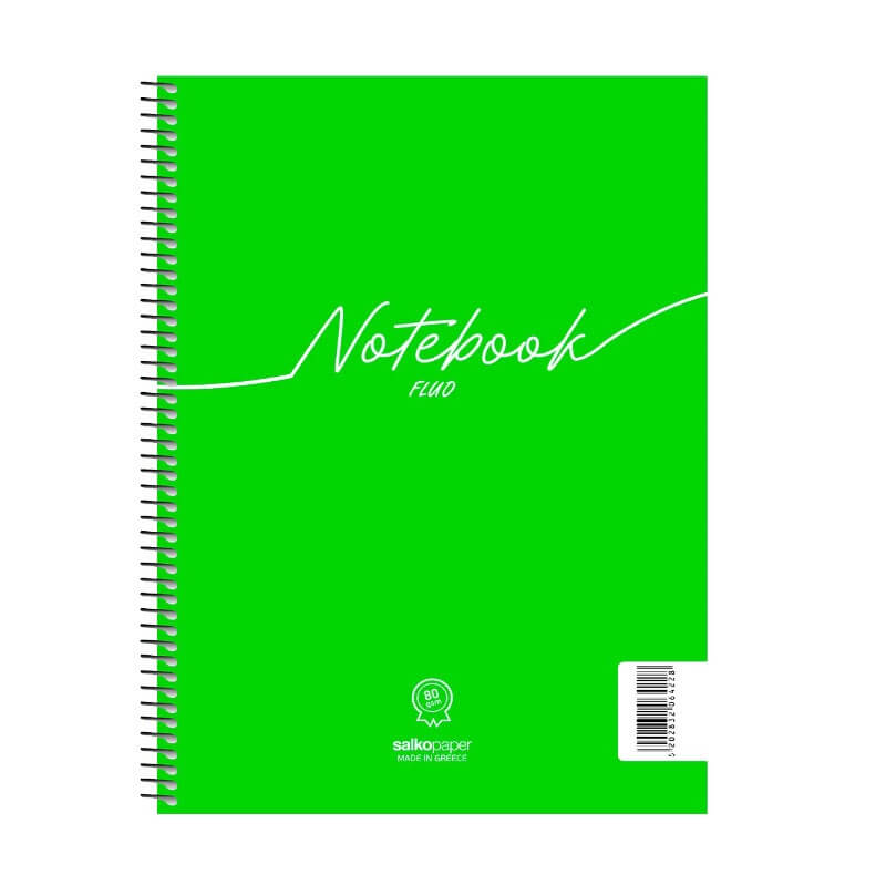Τετράδιο Σπιράλ Α4 Salko Paper Notebook Fluo 4Θ