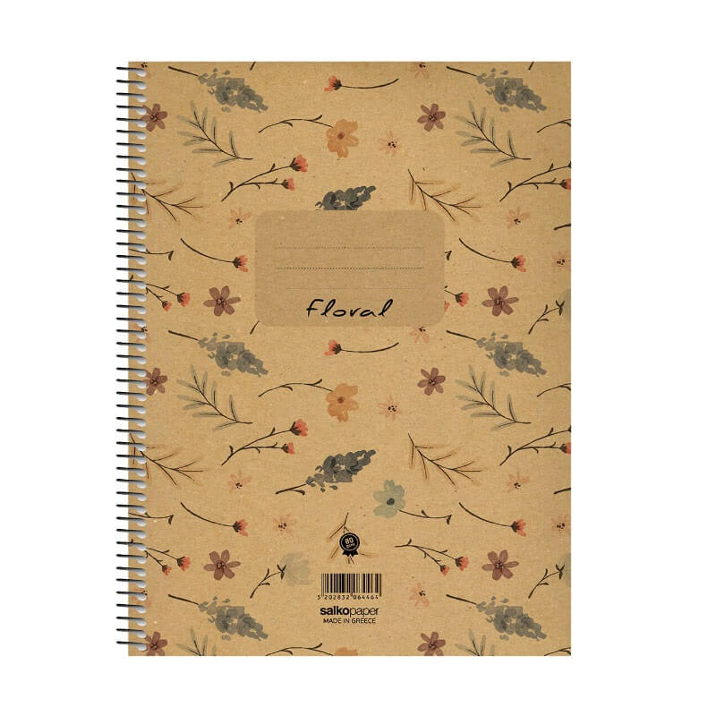 Τετράδιο Σπιράλ Α4 Salko Paper Floral 4Θ.120Φ
