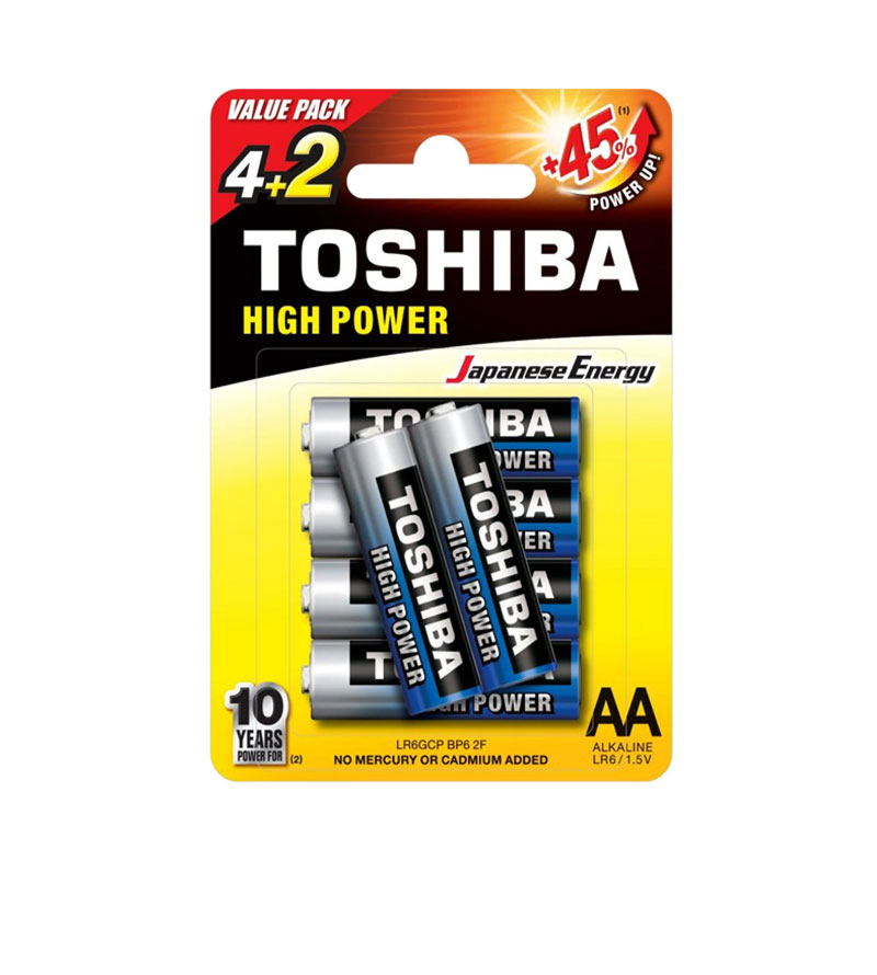 Toshiba High Power Αλκαλικές Μπαταρίες AA 1.5V 6τμχ