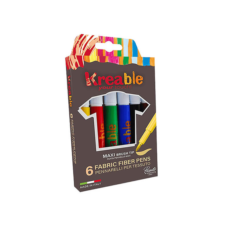 Μαρκαδόρος Υφάσματος Kreable (Toy Color) 6 τμχ
