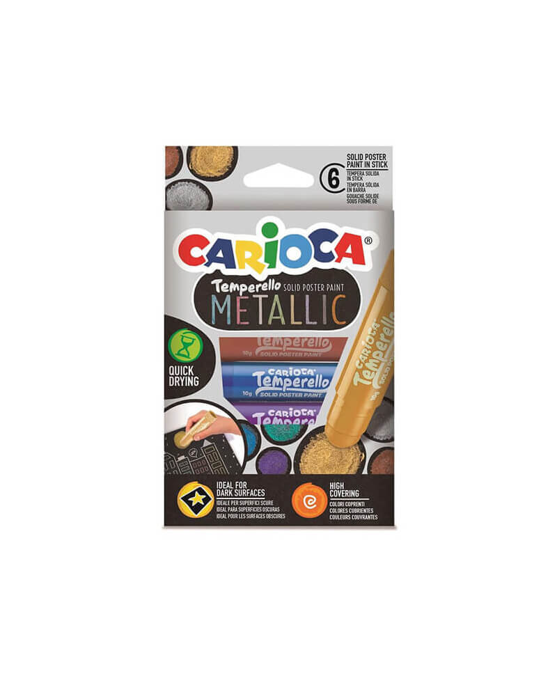 Τέμπερα Στερεά Carioca Temperello Metallic 6 Τεμ.