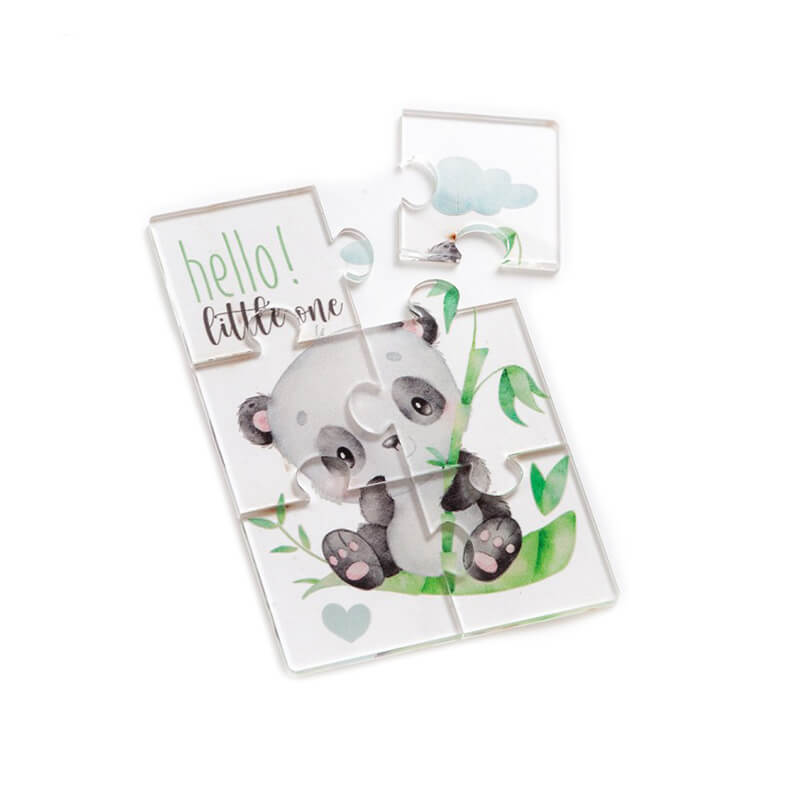 Μπομπονιέρα βάπτισης Puzzle από Plexiglass panda