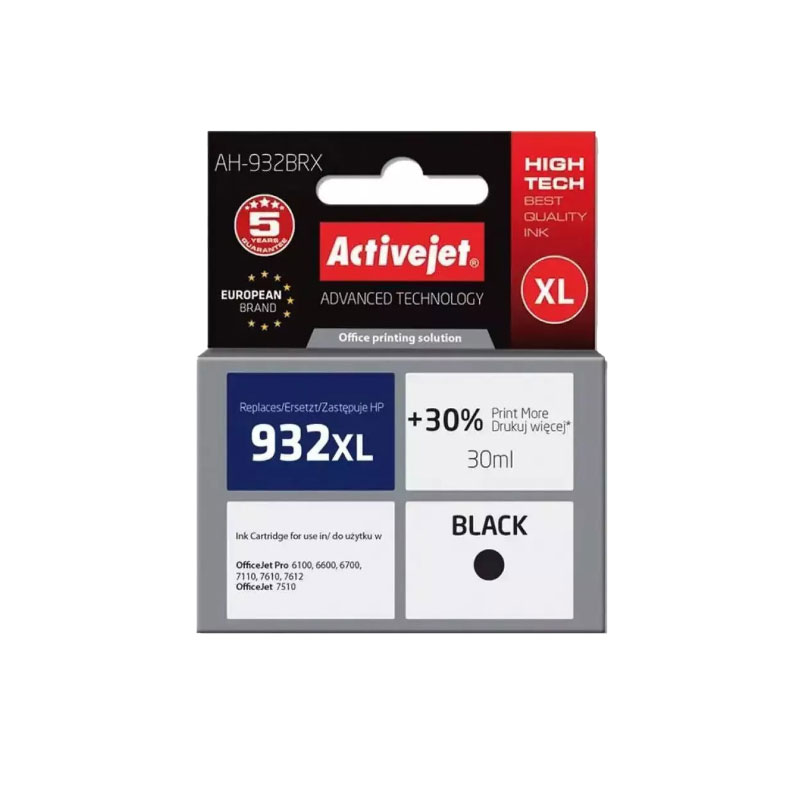 Active Jet Συμβατό Μελάνι HP 932XL CN053AE 30ml Μαύρο