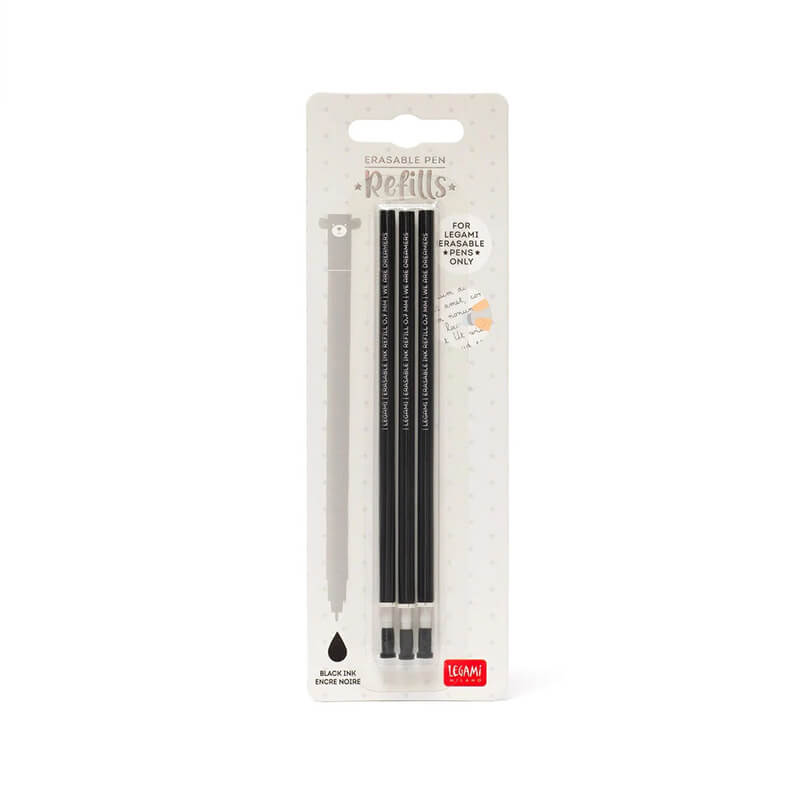Legami Milano Erasable Ανταλλακτικό Μελάνι για Στυλό σε Μαύρο χρώμα 3τμχ